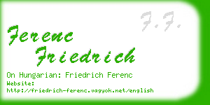 ferenc friedrich business card